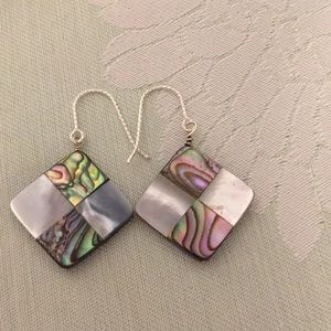 Combination of MOP and Abalone shells earrings.New